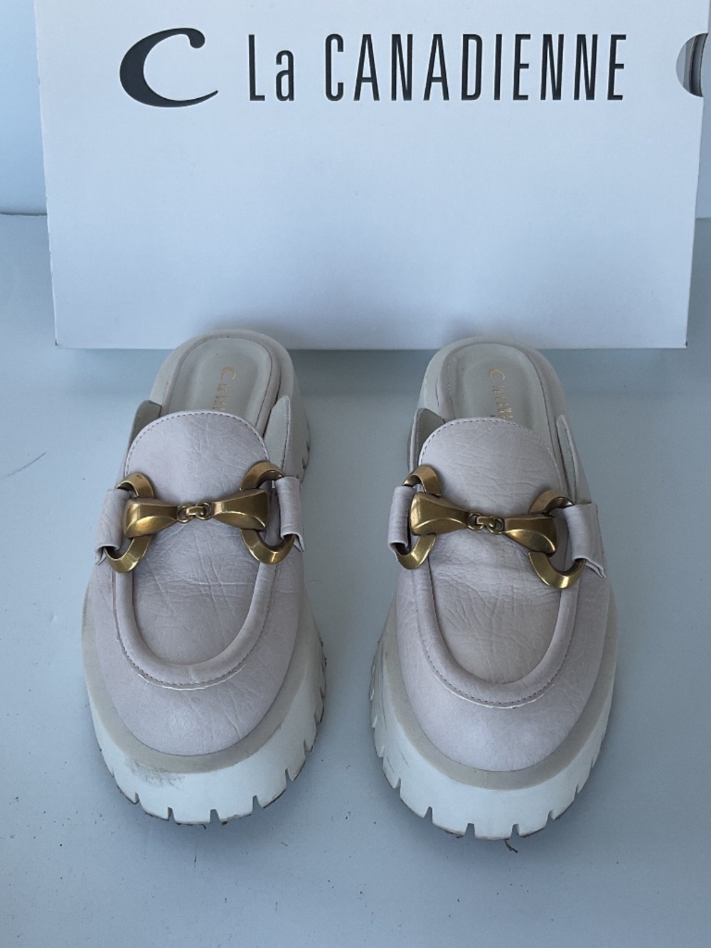 La Canadienne Birmingham White Leather Slip On Size 37